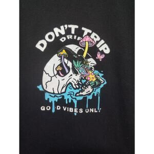 WEEKEND WARRIOR DON'T TRIP DRIP Psychedelic Mushroom Skull Mens Large T-Shirt